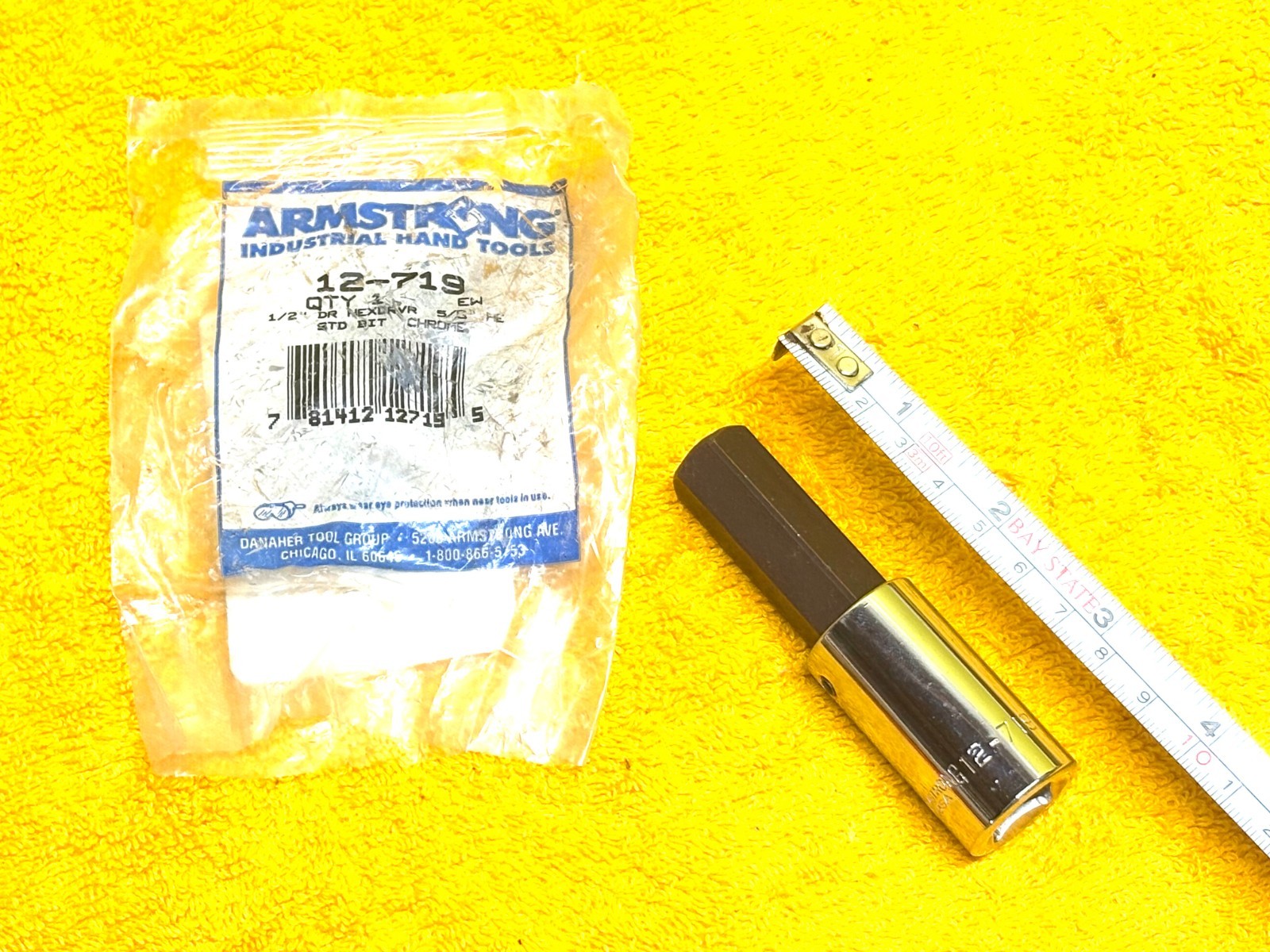 ARMSTRONG 12-719 1/2″ DRIVE 5/8″ HEX DRIVER STD BIT CHROME ALLEN WRENCH SOCKET