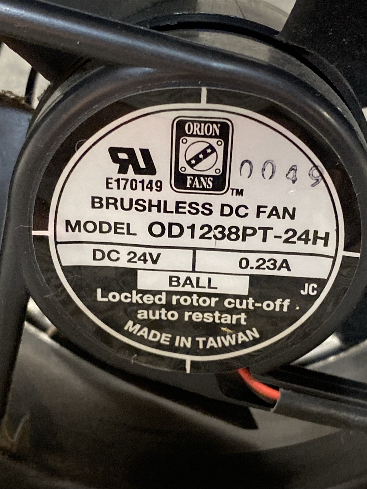 ORION Brushless DC Fan OD1238PT-24H Used
