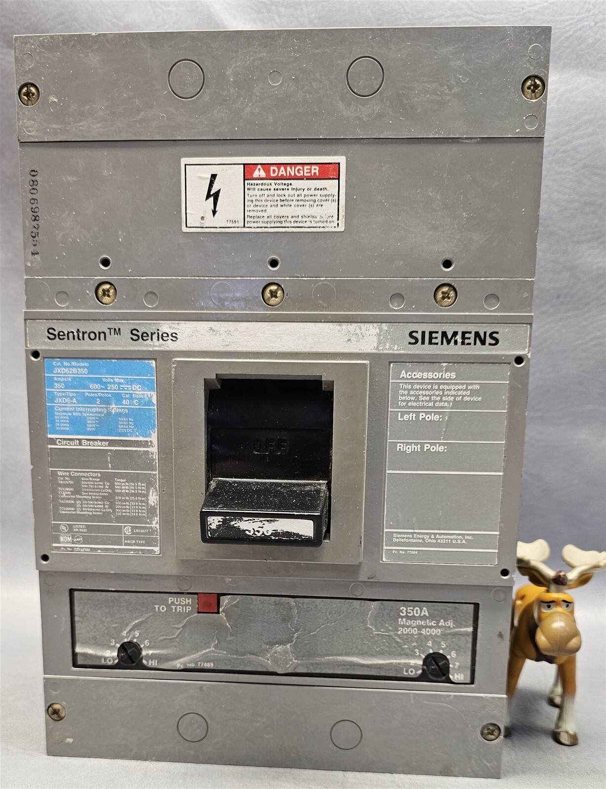 Siemens JXD63B350 Circuit Breaker 350A 600V