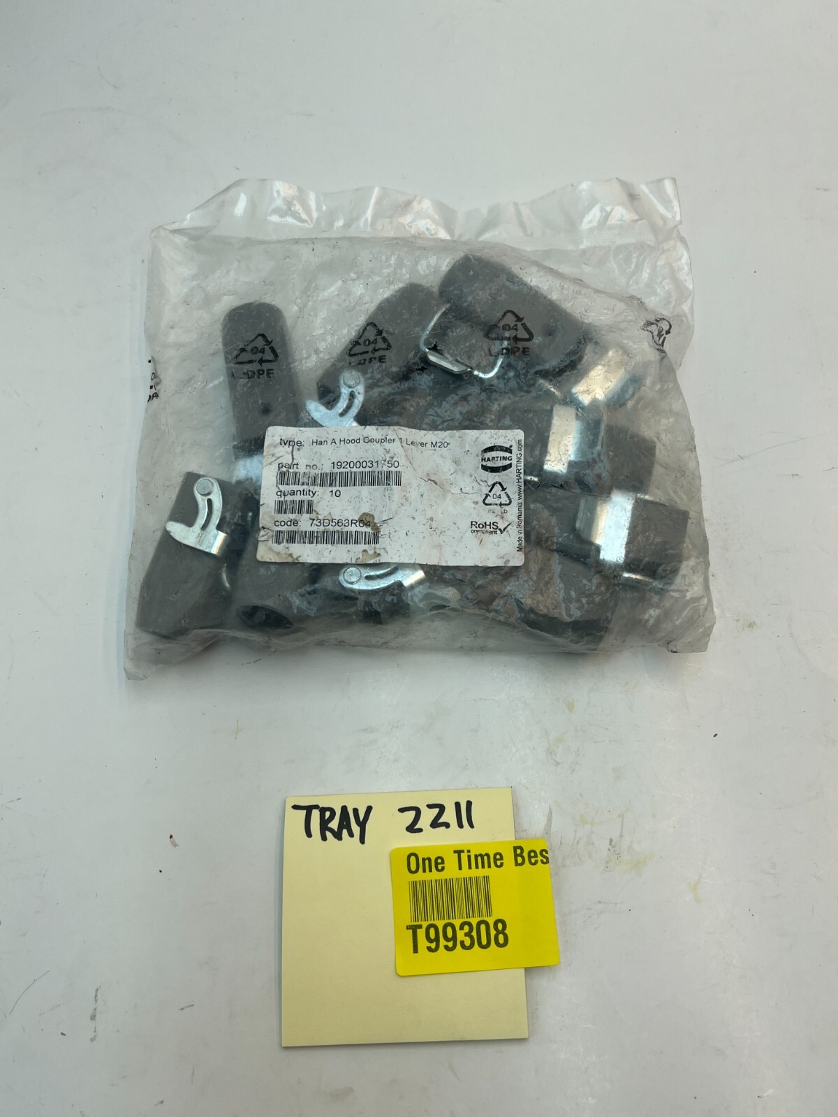 (QTY 10) Harting 19200031750 Han A Hood Coupler 1 Lever M20 Zinc Die-Cast