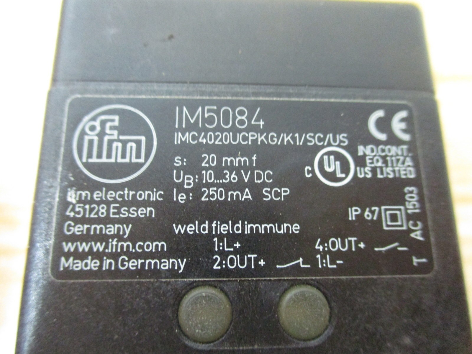 IFM Efector IM5084 Inductive Sensor IMC4020UCPKG/K1/SC/US-100-DPA