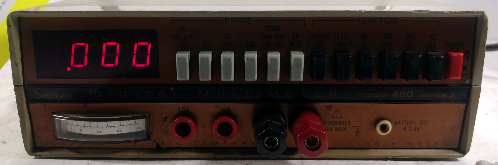 1 USED SIMPSON 460D SERIES 3 DIGITAL MULTIMETER ***MAKE OFFER***