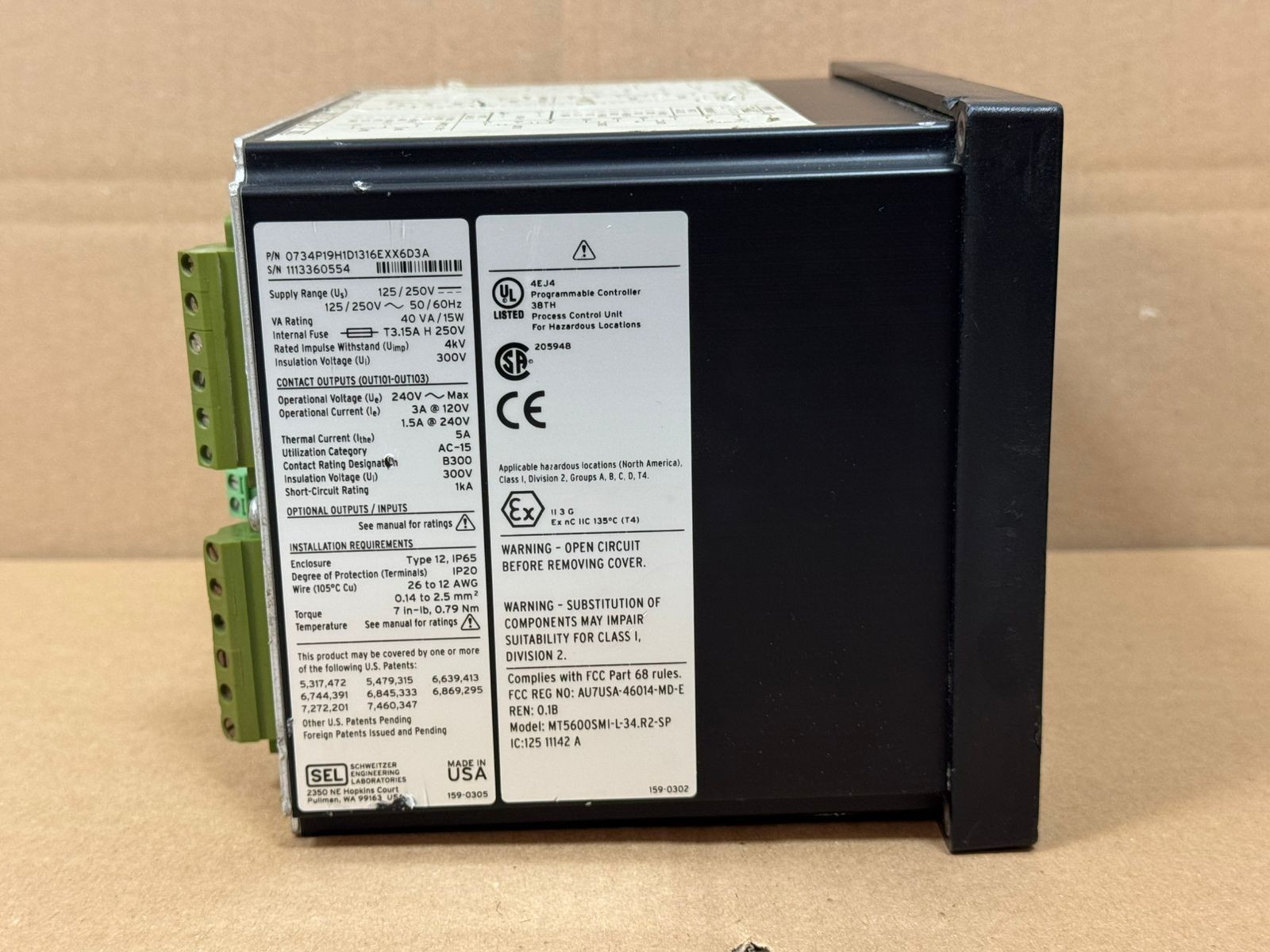 SEL / Advanced Metering System / SEL-734 / 0734P19H1D1316EXX6D3A