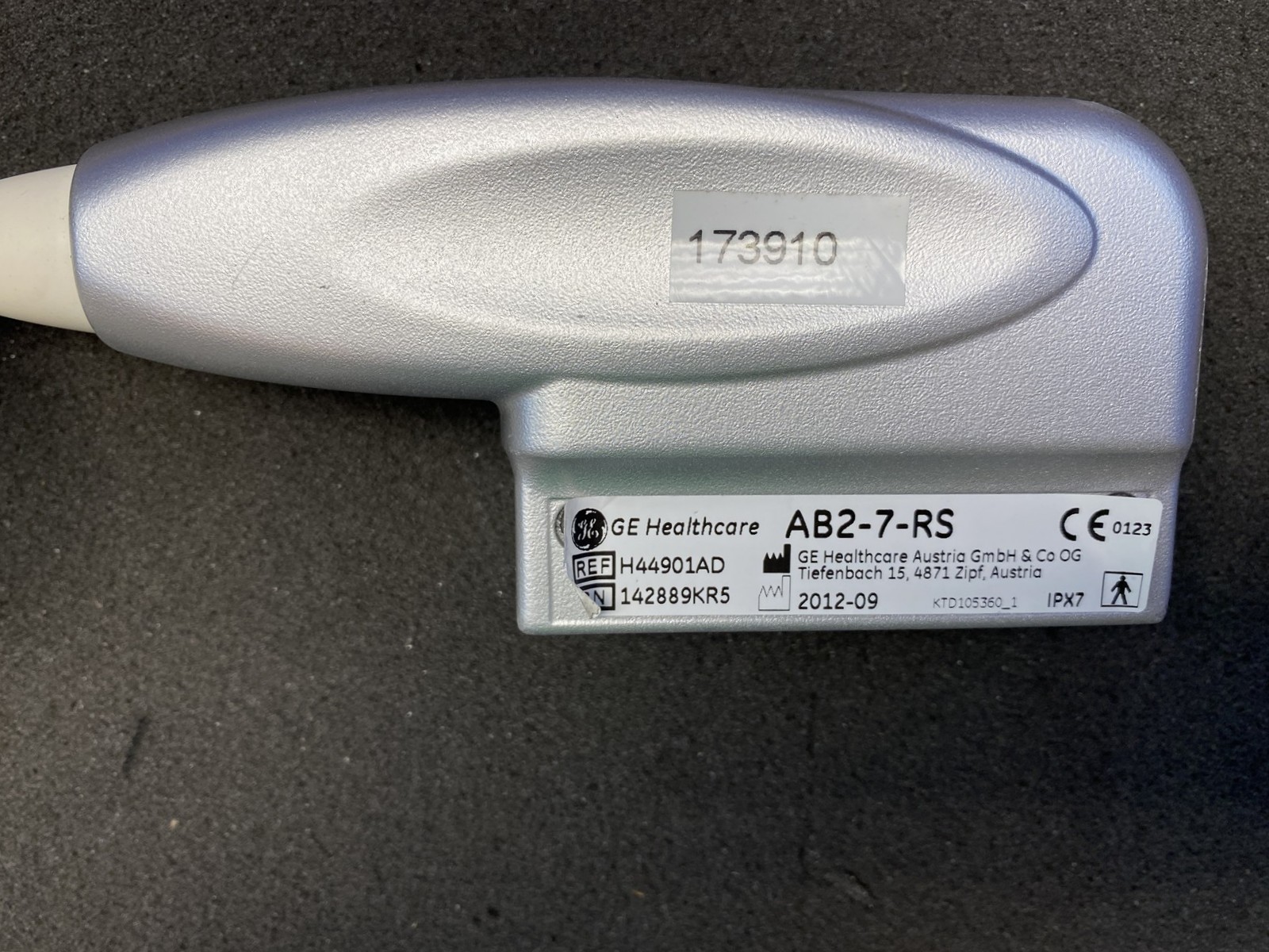 2012 GE AB2-7-RS CONVEX ARRAY TRANSDUCER PROBE H44901AD FOR PARTS OR REPAIR