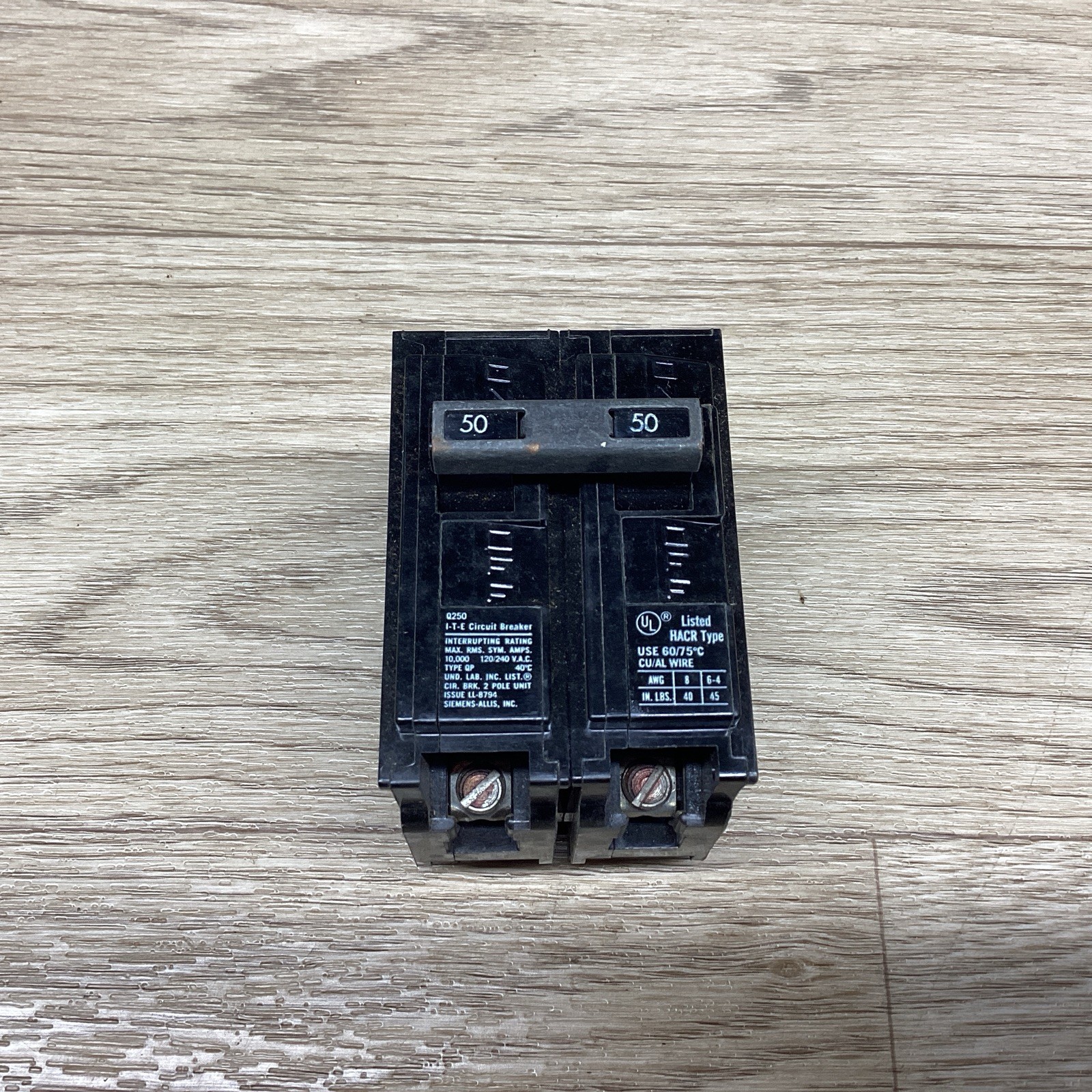 ITE Q250 2 POLE QP 50 AMP CIRCUIT BREAKER #800PT142*CO