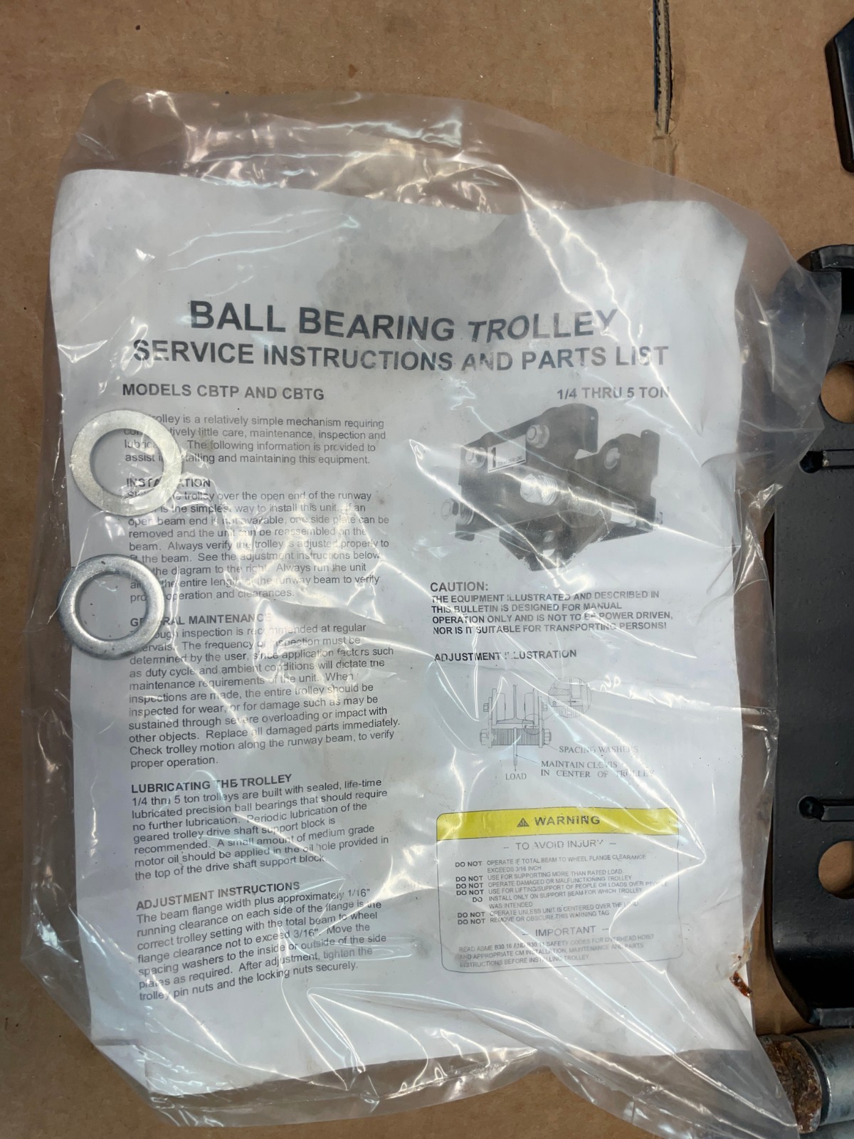 CBTP0100 1 Ton Ball Bearing Plain Trolley