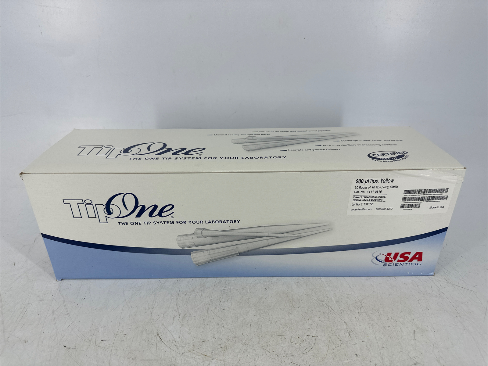 USA Scientific 1111-0816 TipOne 200 ul Tips 10 Racks of 96 Sterile 960 Total NEW