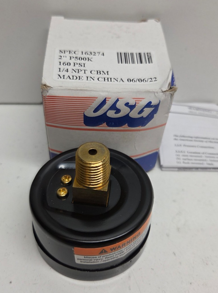 NEW IN BOX! USG AMETEK 2″ 0-160 PSI 1/4″ NPT PRESSURE GAUGE 163274