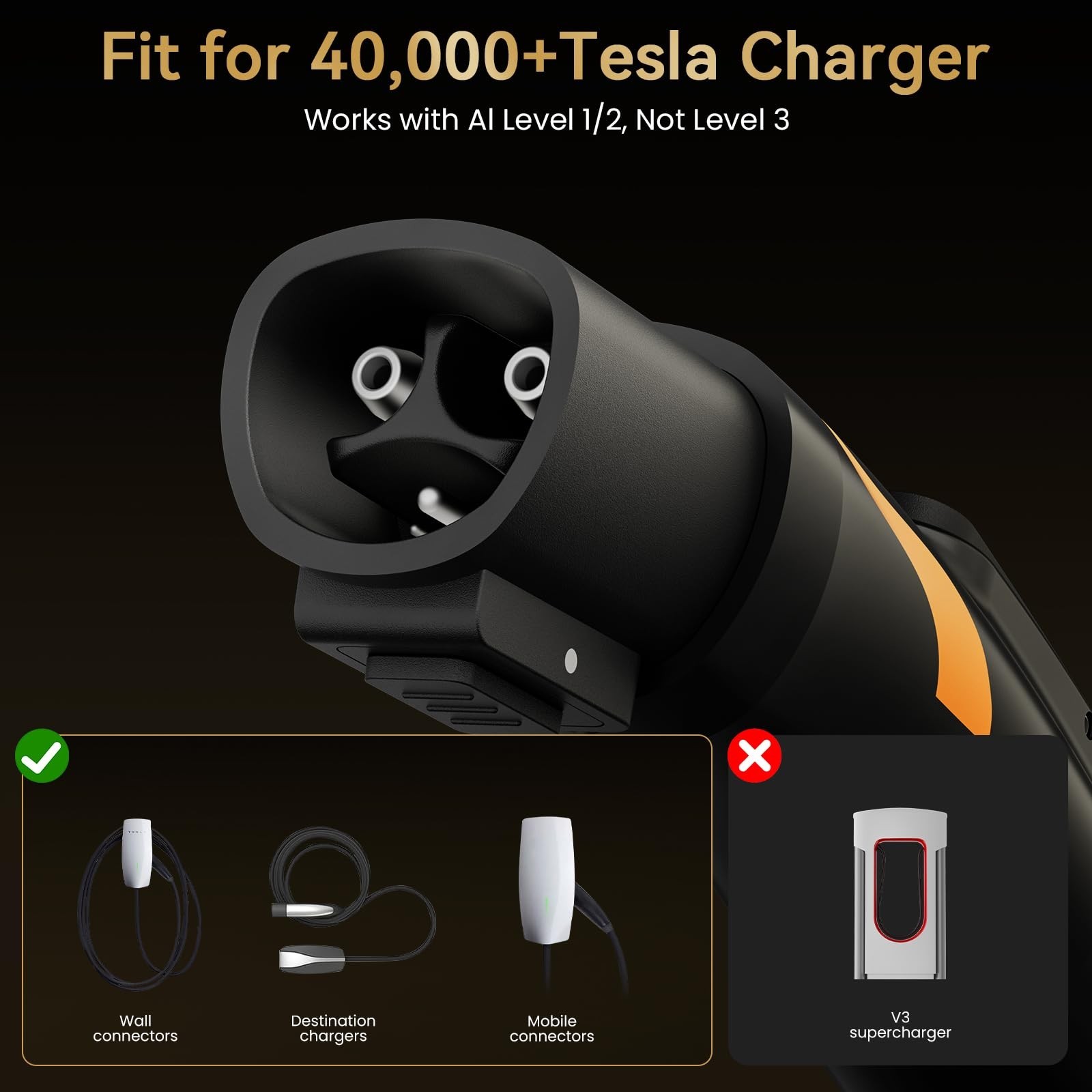Tesla to J1772 Charger Adapter 80A 240V with LED Display – NACS to J1772 E