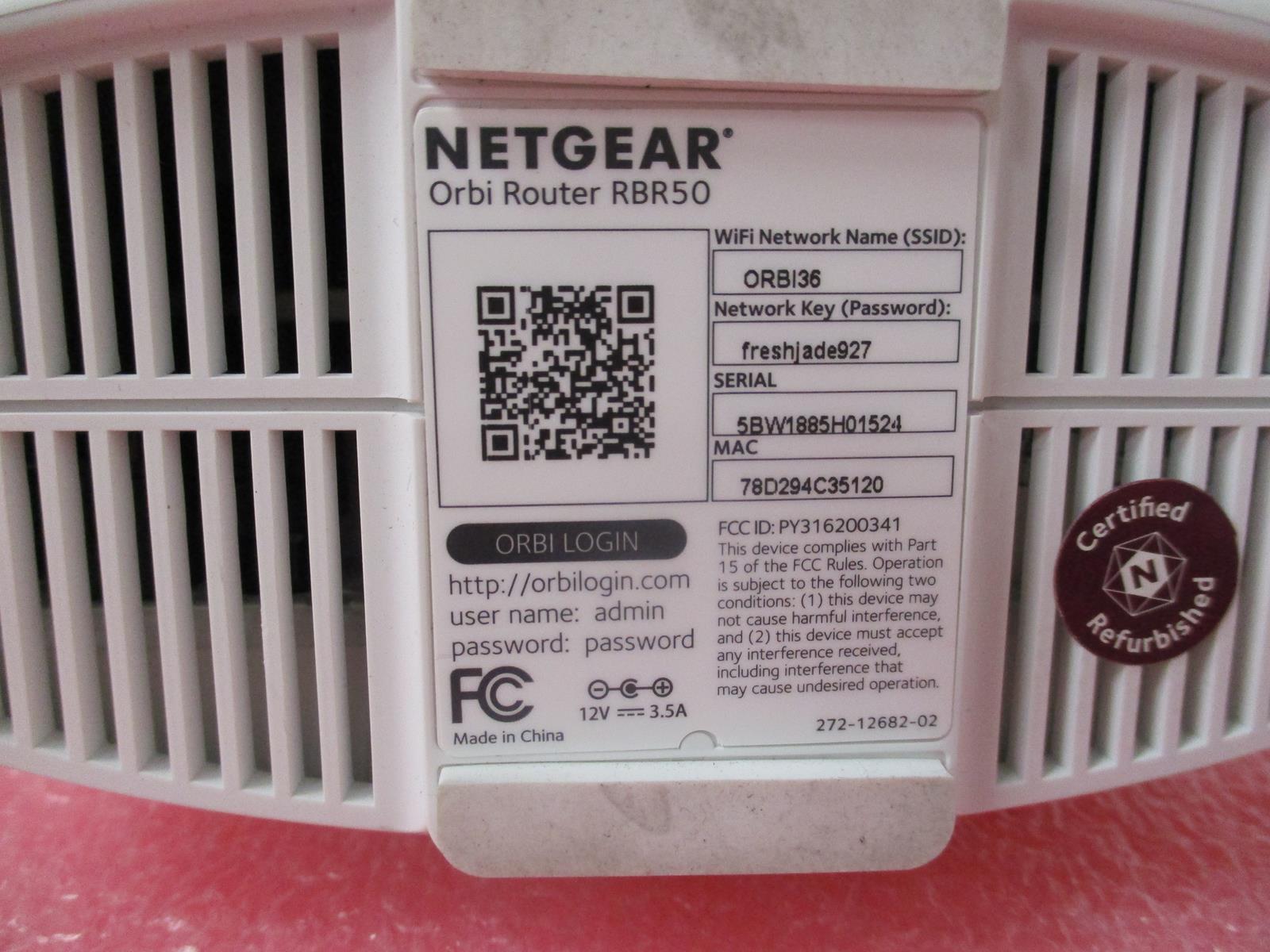 NETGEAR RBR50 ORBI ROUTER