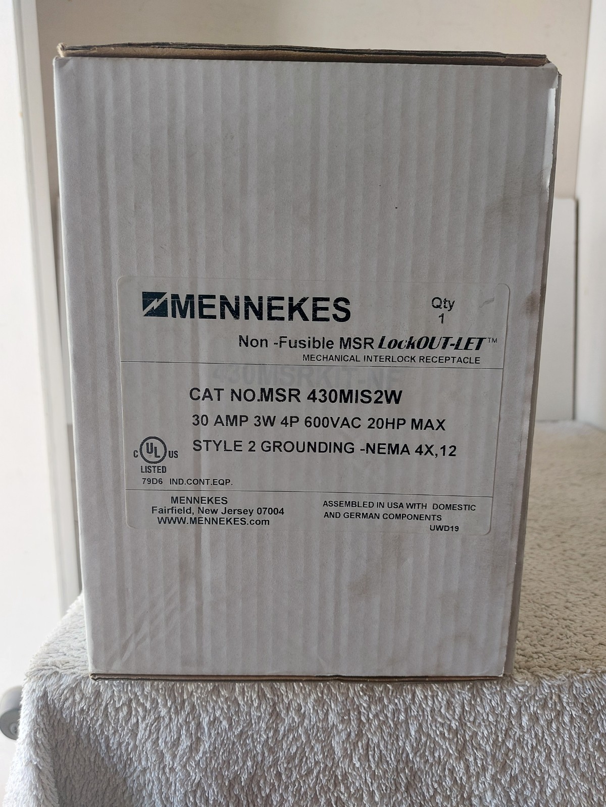 MENNEKES MSR430MIS2W 30A 600V 3W4P INTERLOCK RCPT