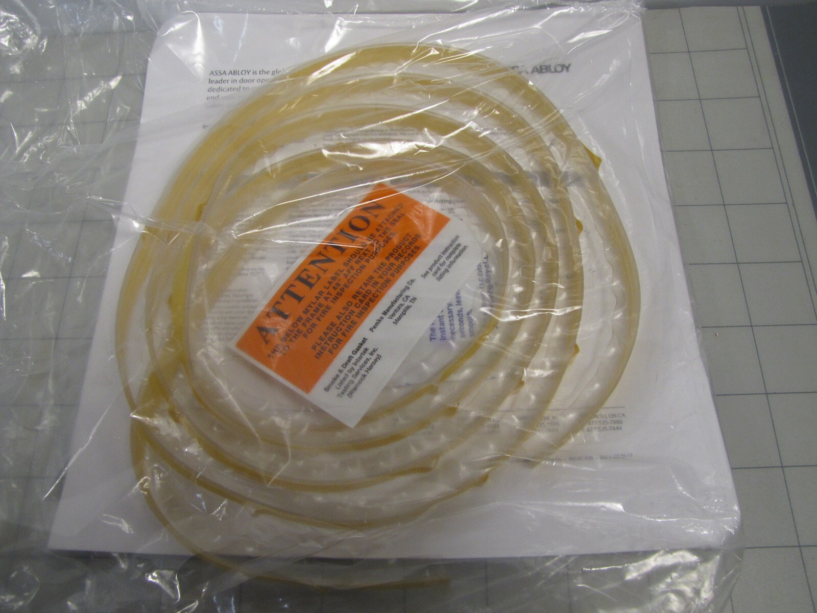 Assa Abloy S771C7 Pemko Silicon Seal Adhesive Gasketing Clear 9/32″ x 7/16″ NEW