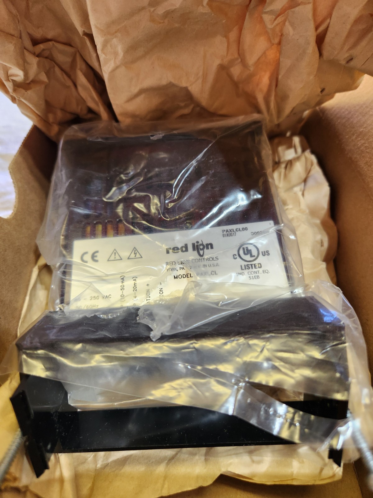 Red Lion PAXLCL00 Current Loop Panel Meter, 85-250V, 6VA, 4 to 20/10 to 50mA