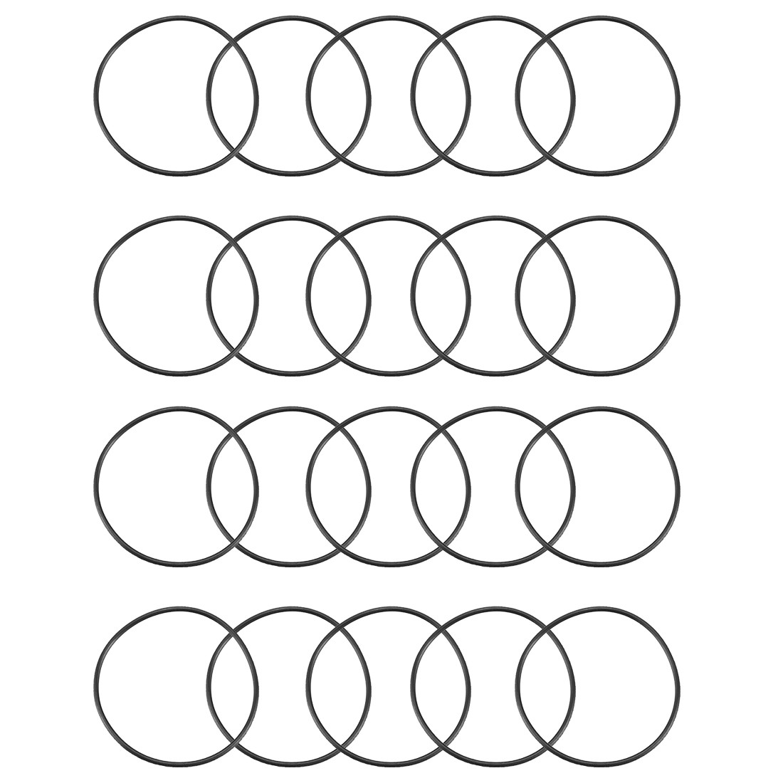 20Pack 30mm OD 1mm Thick Black Rubber O Ring Seal Washer Replacement