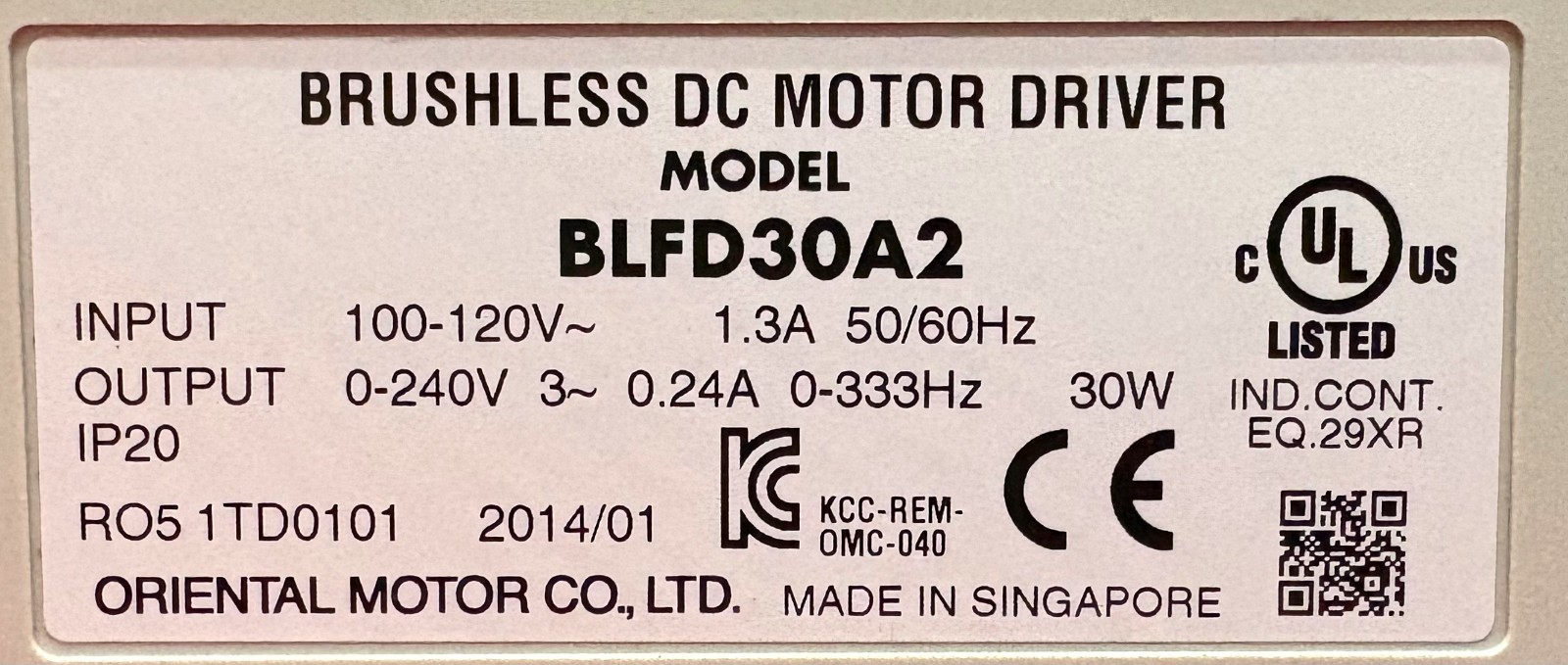VEXTA BLFDP BLFD30A2 DIGITAL OPERATOR BRUSHLESS DC MOTOR DRIVER – PARTS/REPAIR