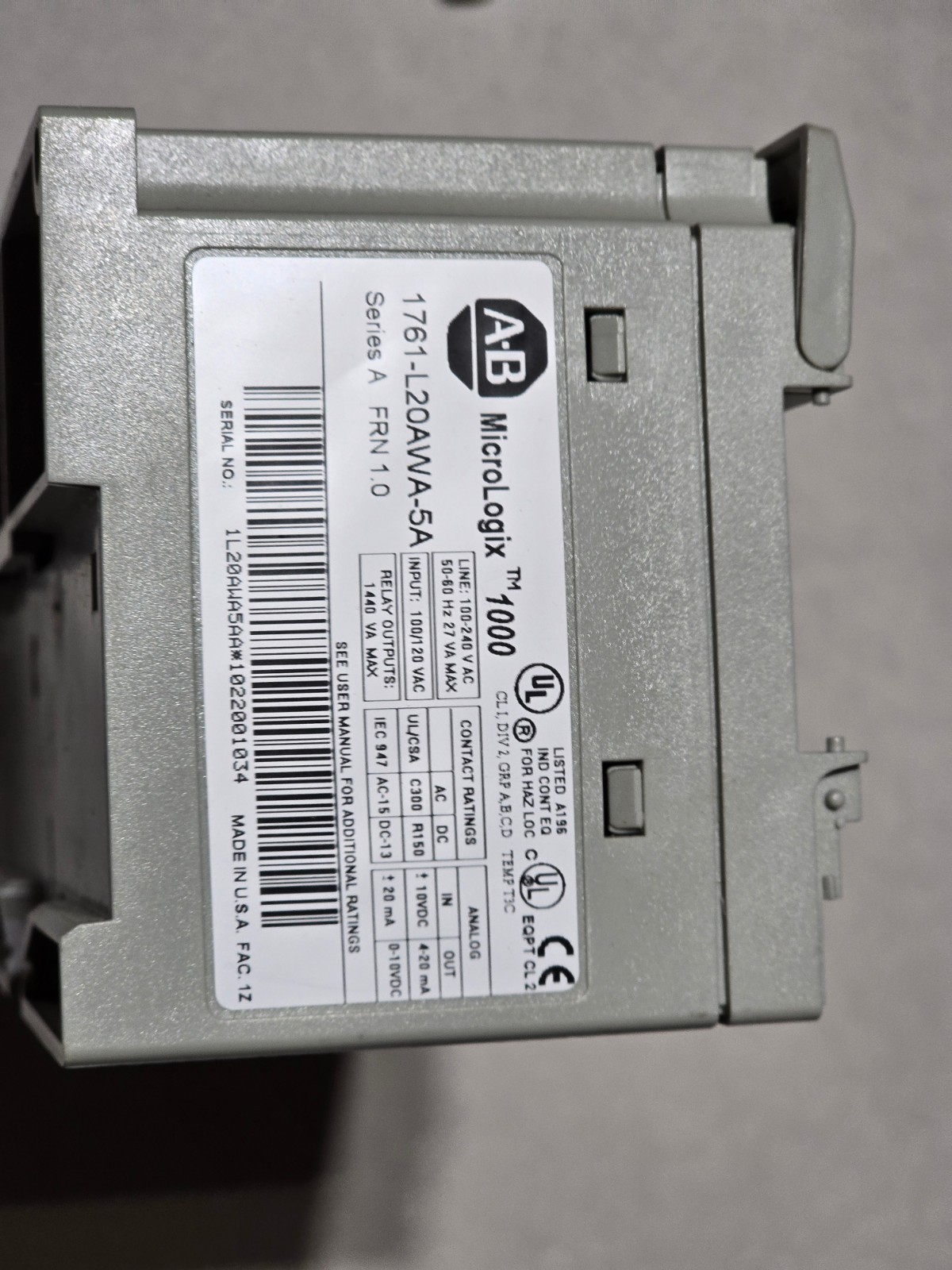 Out of Box Micrologix 1761