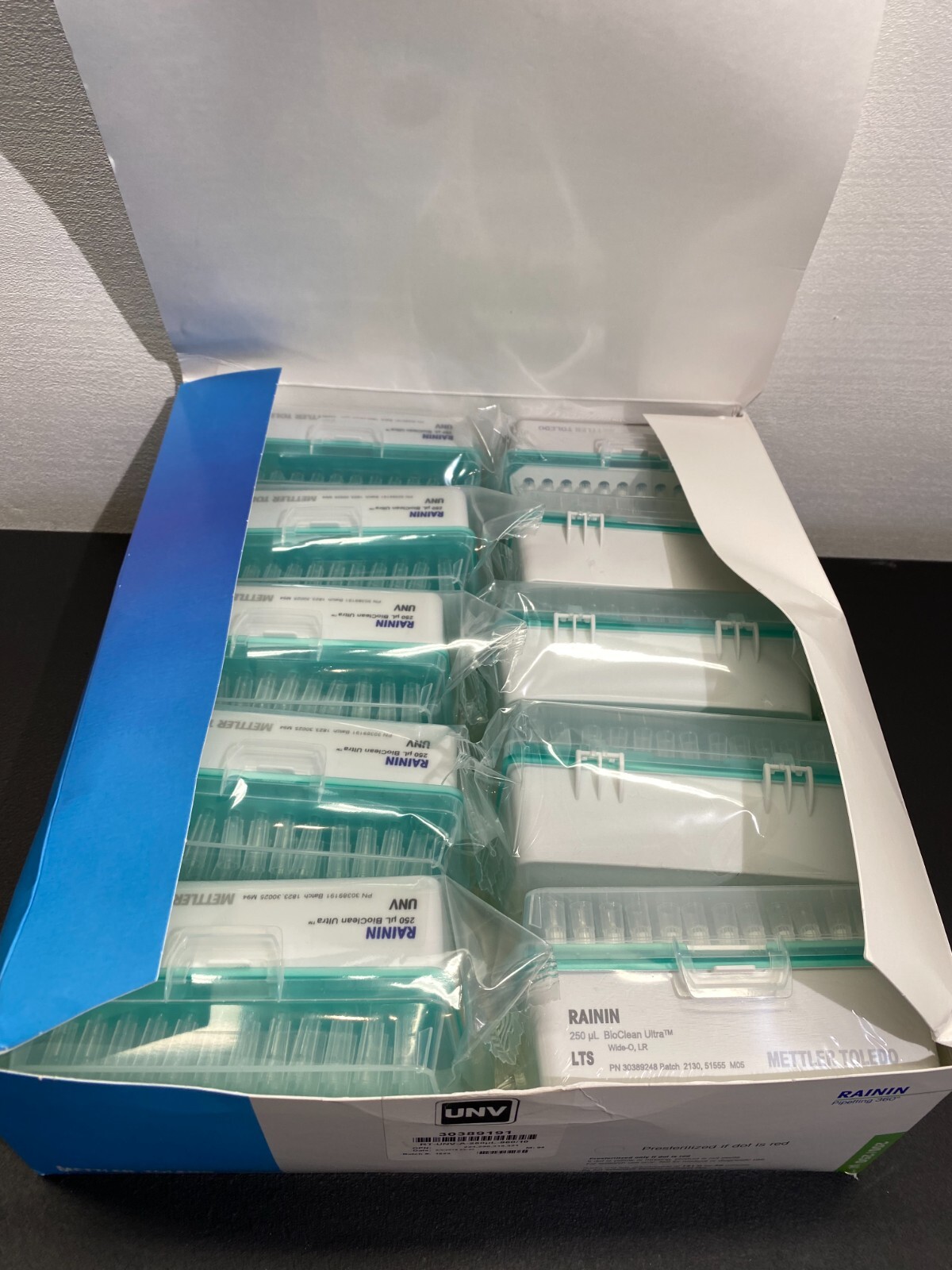 Mettler Toledo Rainin 30389191 Precision 250uL Pipette Tips RT-UNV-A 960/10