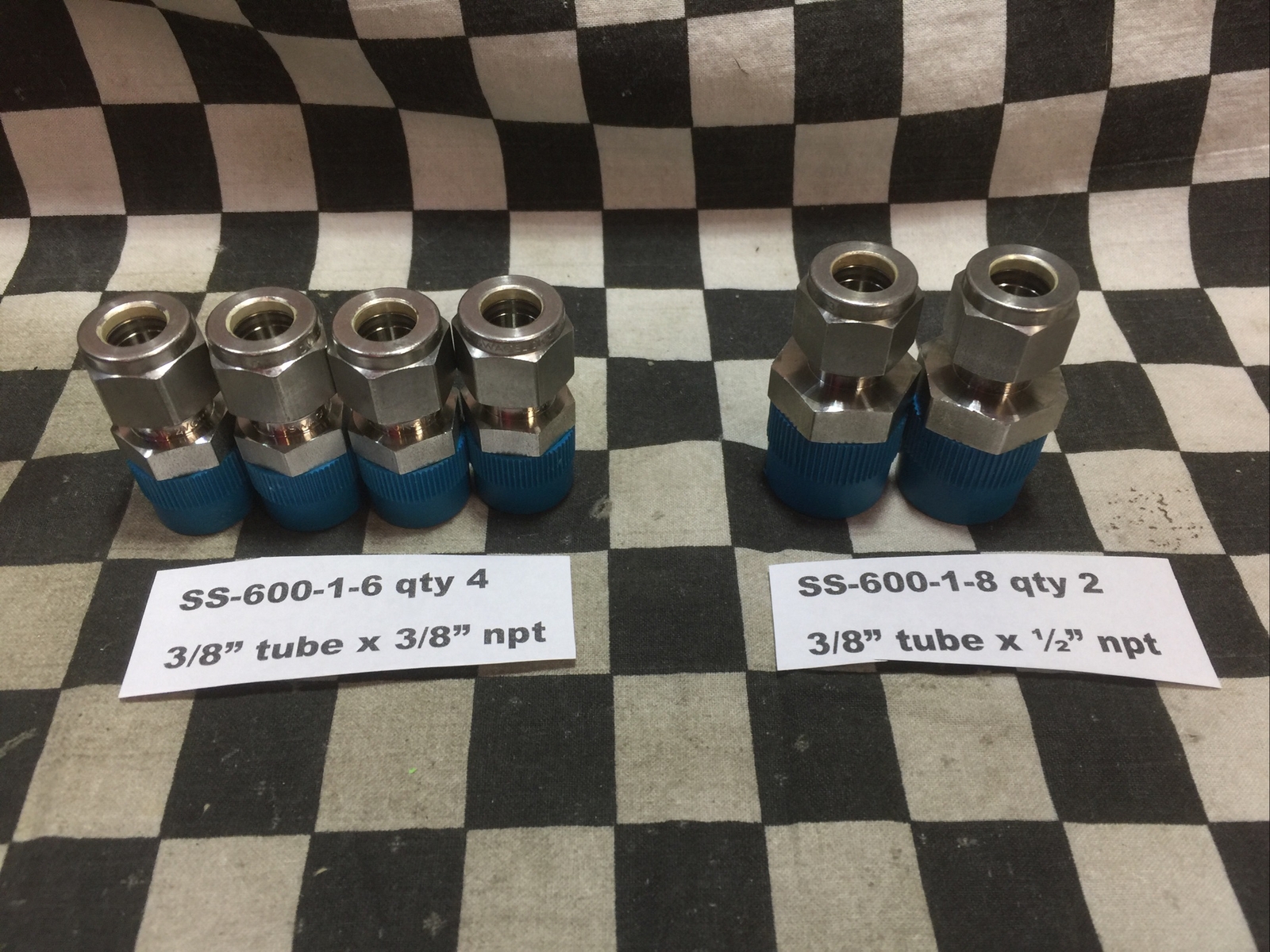SWAGELOK SS-600-1-8, SS-600-1-6, SS-600-1-4, SS-400-1-4, LOT OF 12 #1637F6