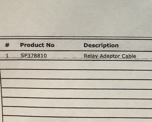 Videojet SP378810 ≈20ft Relay Adapter Cable w/ 7 Pin DIN Plug (R32)
