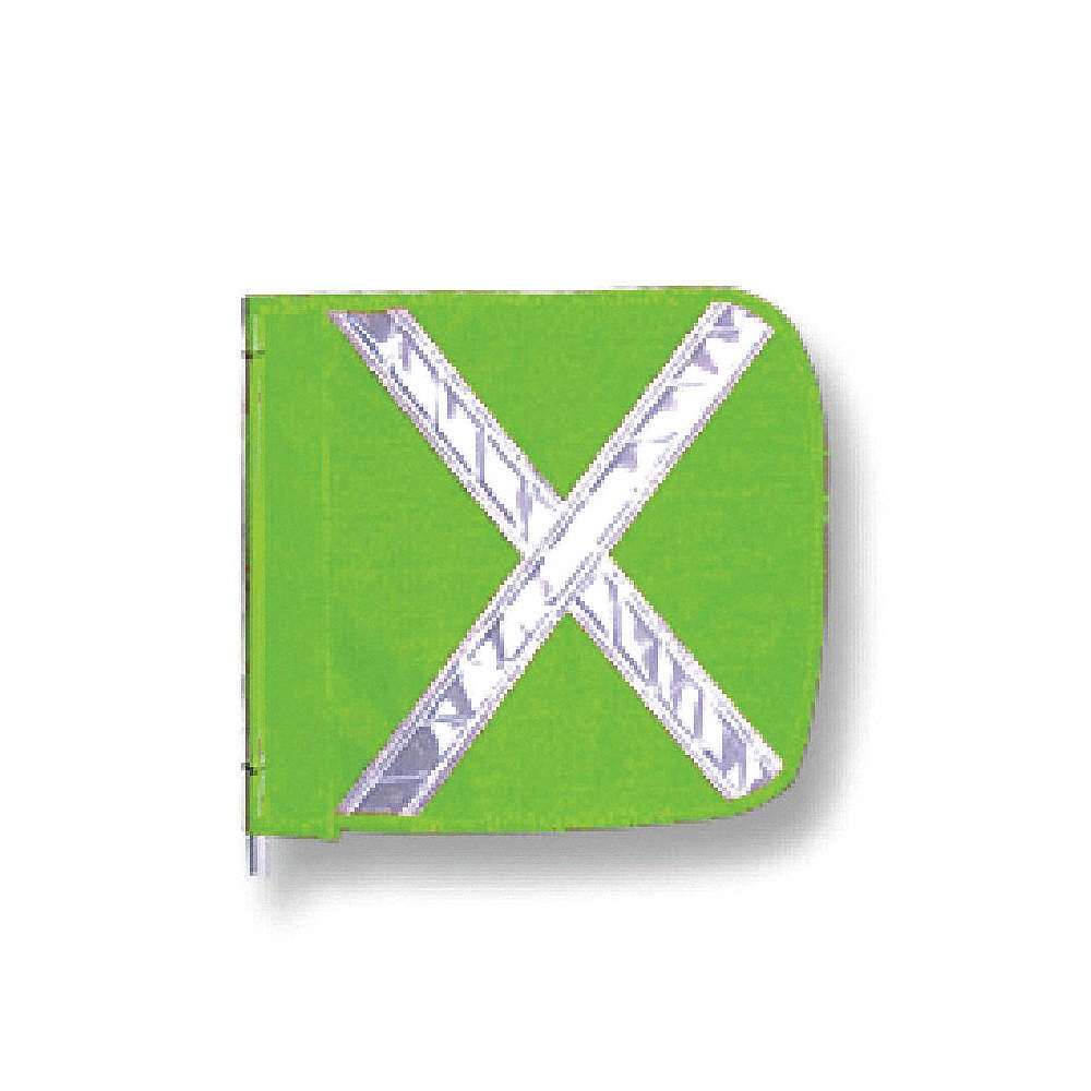 CHECKERS INDUSTRIAL PROD INC FS9025-G HD Flag,Reflexite X,12×12 In, Green 16D829