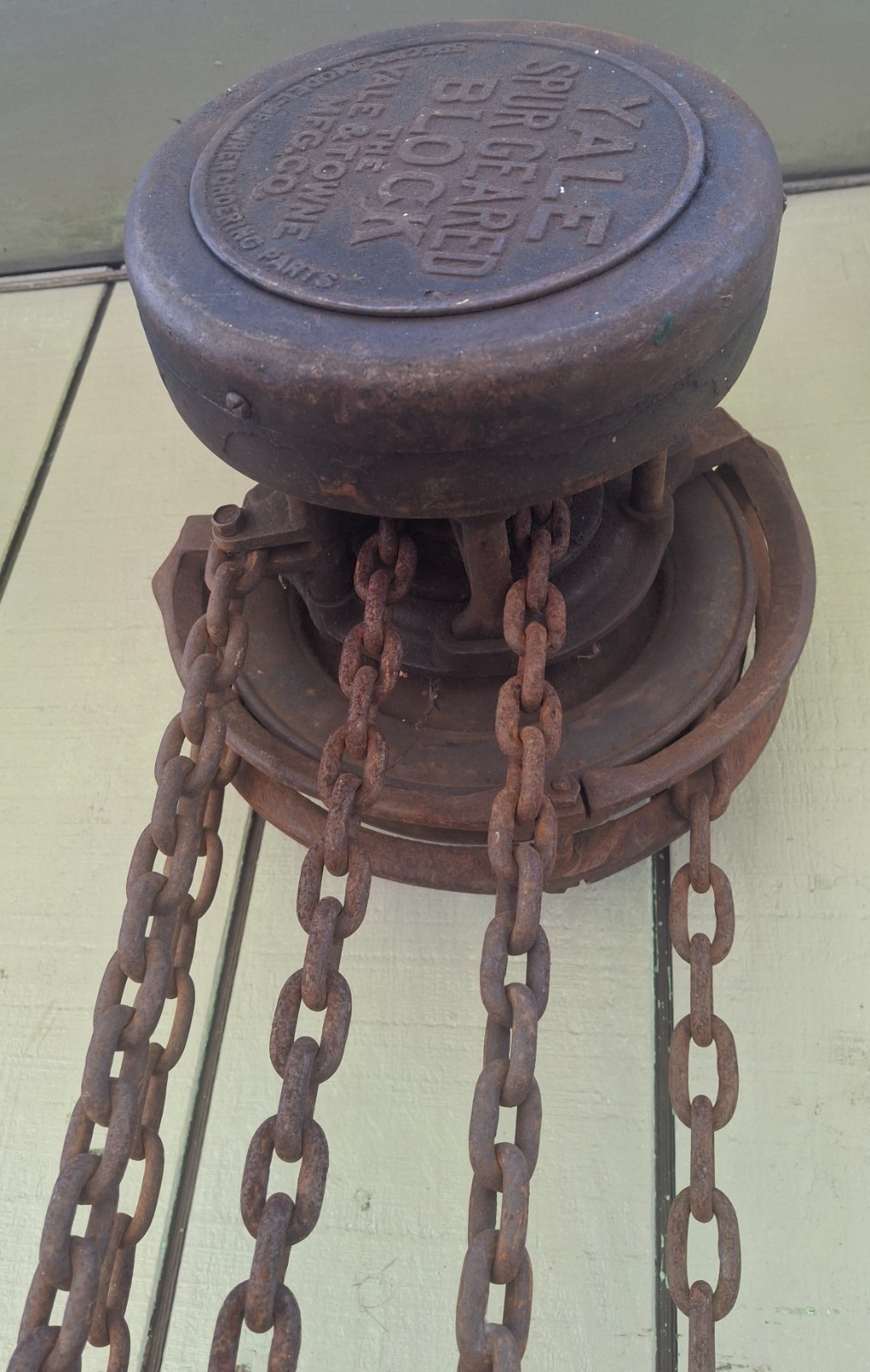 Yale Chain Hoist 1/2 Ton Spur Gear Block #125 8Ft Chain 1/4 Manual Hand Chain