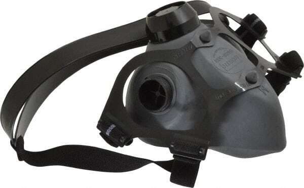 North 550030M Half Facepiece Respirator: Elastomer, Threaded, Medium –