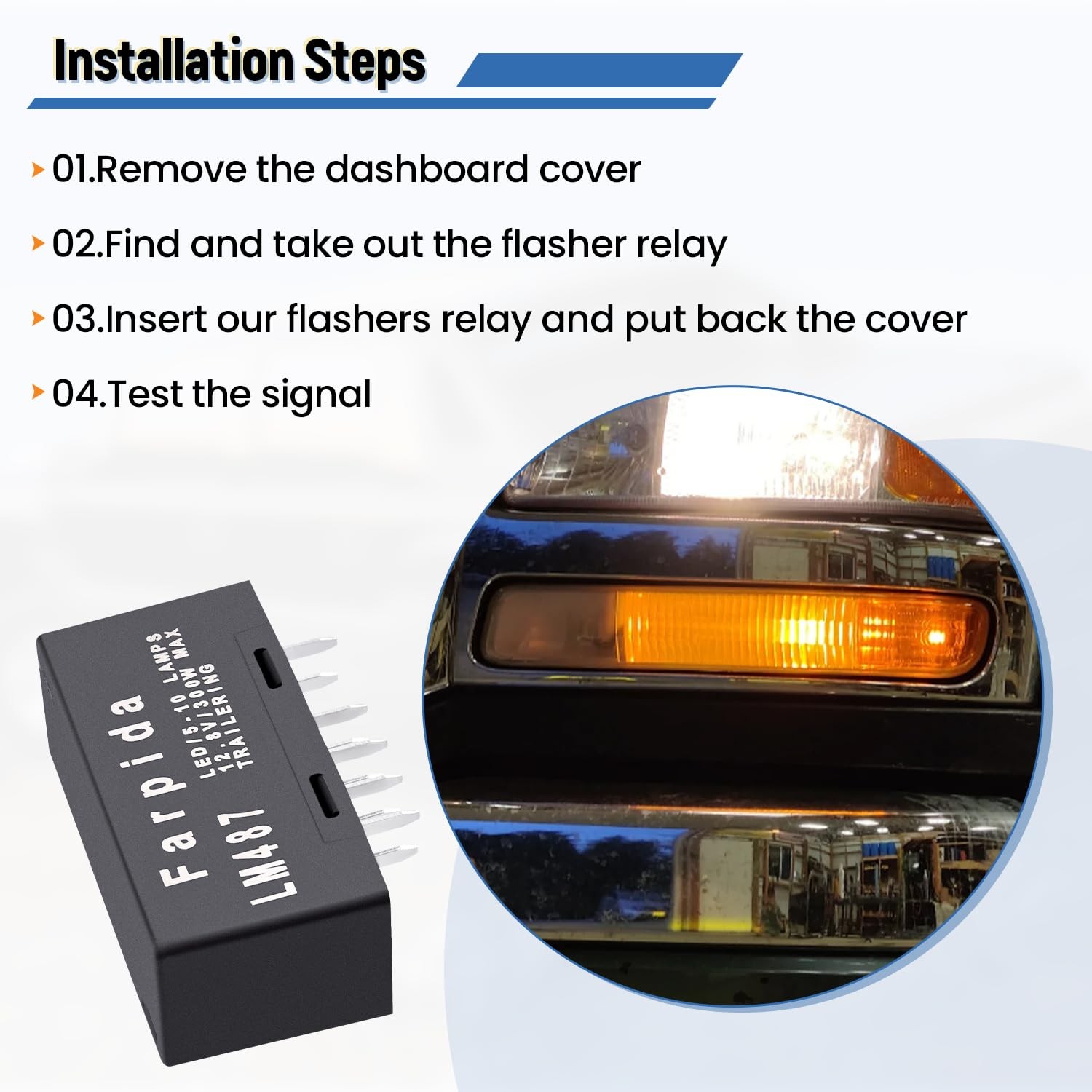 LM487 LED Flasher Turn Signal Hazard Relay for 2003-2007 Chevy GMC Cadillac