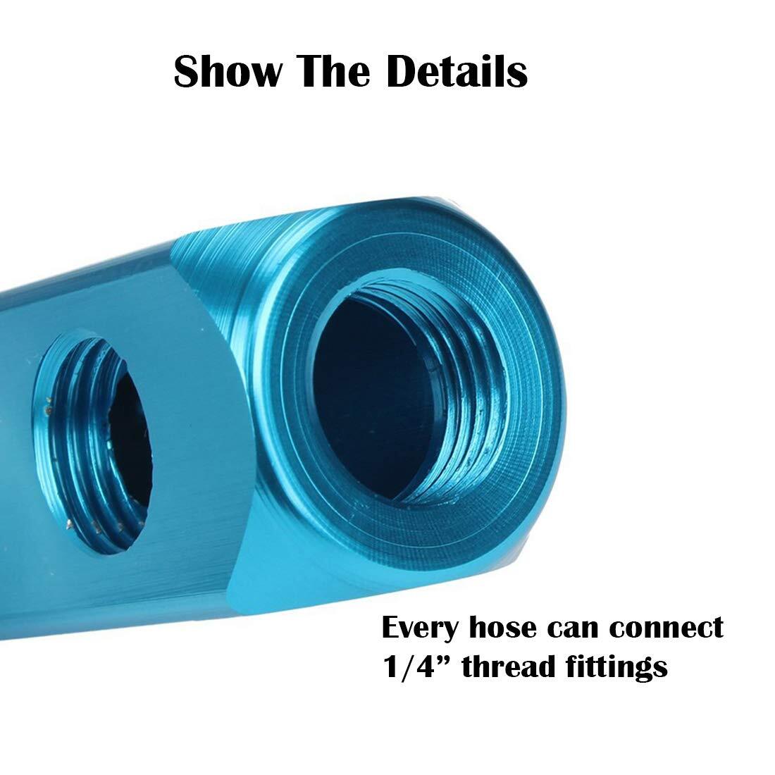 1/4″ 2 Way 5 Port Aluminum Air Hose Inline Manifold Block Splitter Pneumatic …