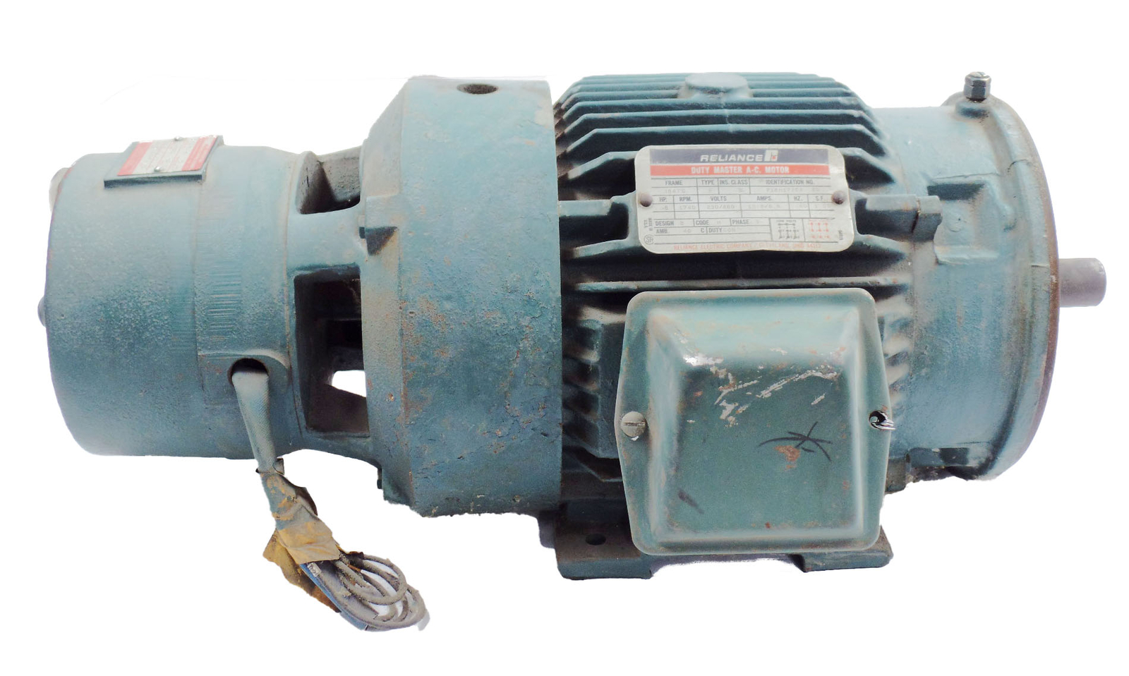 RELIANCE ELECTRIC P18H1776A WB DUTY MASTER A-C MOTOR 184TC W/ FMC 1-055-051-1