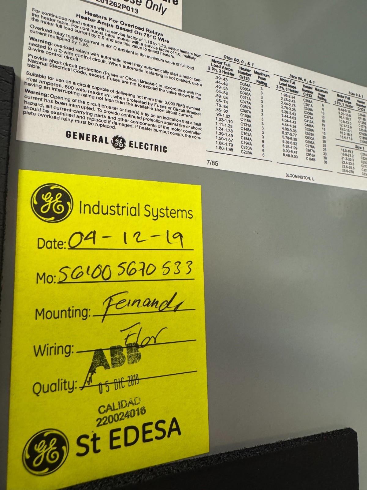 GE CR306B18200ADTDV Control Transformer.