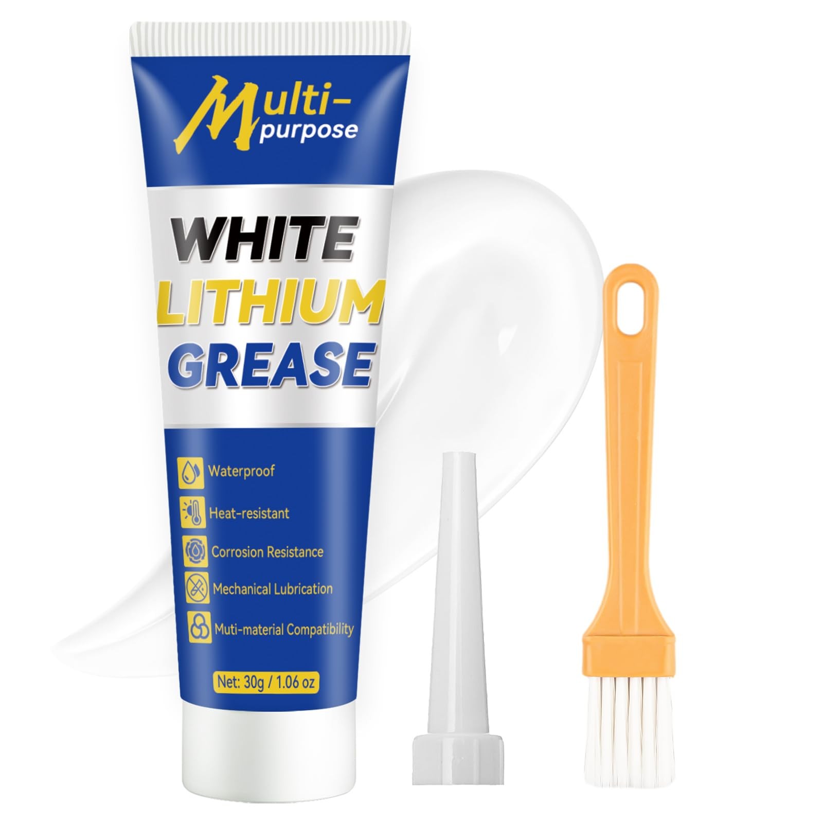 White Lithium Grease, Multi-Purpose Lubricant Grease Tube with…