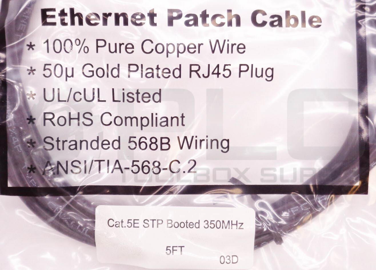 LOT OF 4 NEW CAT.5E STP BOOTED 350MHZ 5FT ETHERNET PATCH CABLE