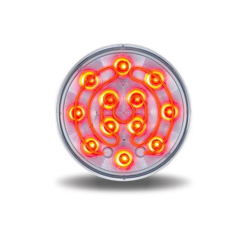 HEATED 4in LED ROUND STOP TURN and TAIL LIGHT (CLEAR LENS RED DIODES) 12 DIODES