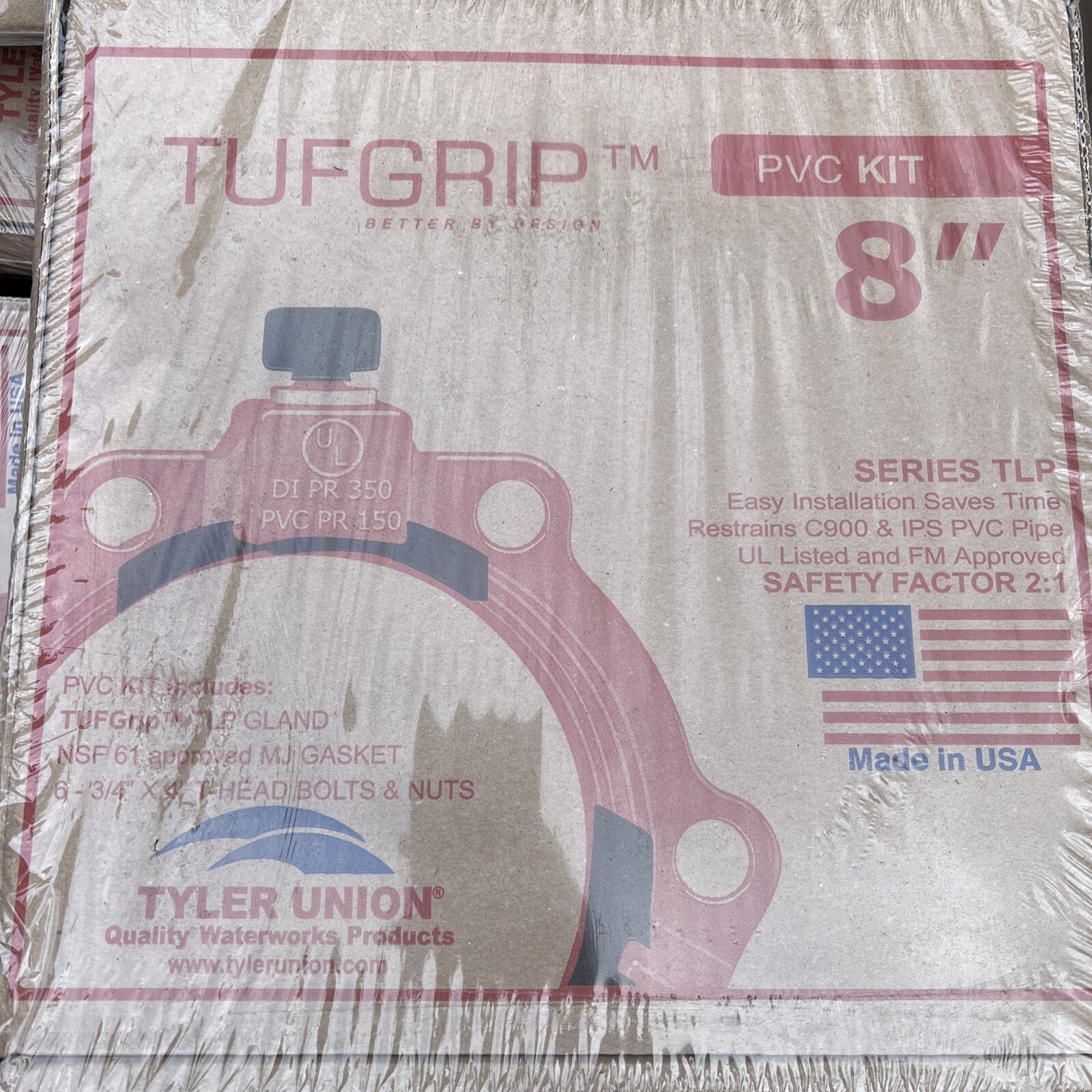 TufGrip PVC Joint Restraint Ductile Kit 8″ w/TLP Gland, Gasket & Nuts/Bolts