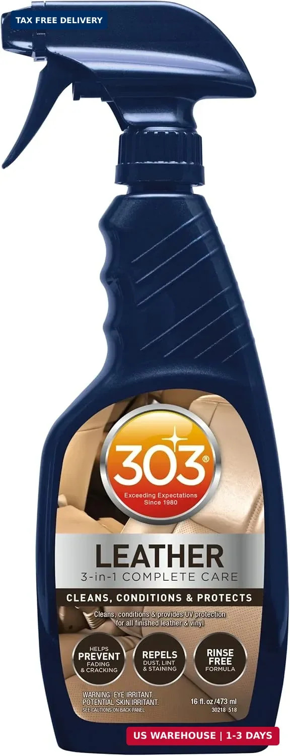 303 Products Leather 3-In-1 Complete Care – Cleans, Conditions, & Protects – Hel