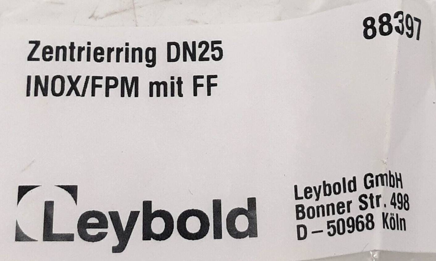 Leybold 88397 Centering Ring with Fine Filter (INOX/FPM mit FF)