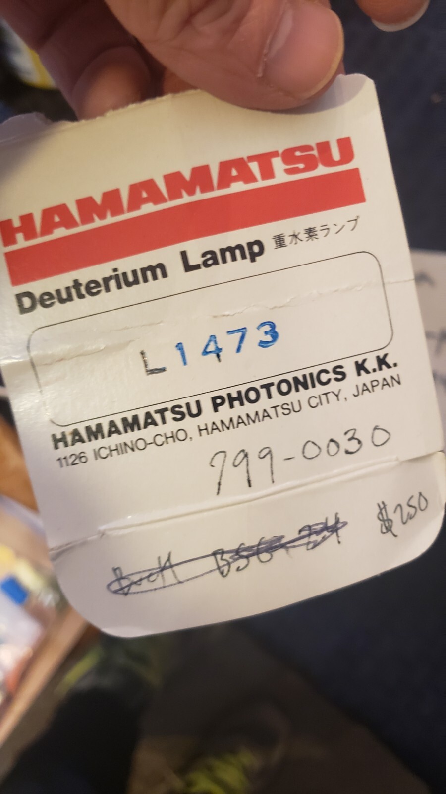 NEW Old Stock HAMAMATSU DEUTERIUM LAMP L1473 Light UV for IBM 9420 D2 G103216 +