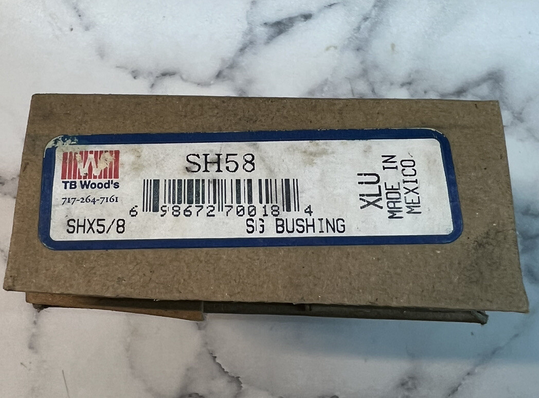 TB Woods SH58 Sure-Grip Bushing NEW 5/8” Bore Standard Keyway With Hardware