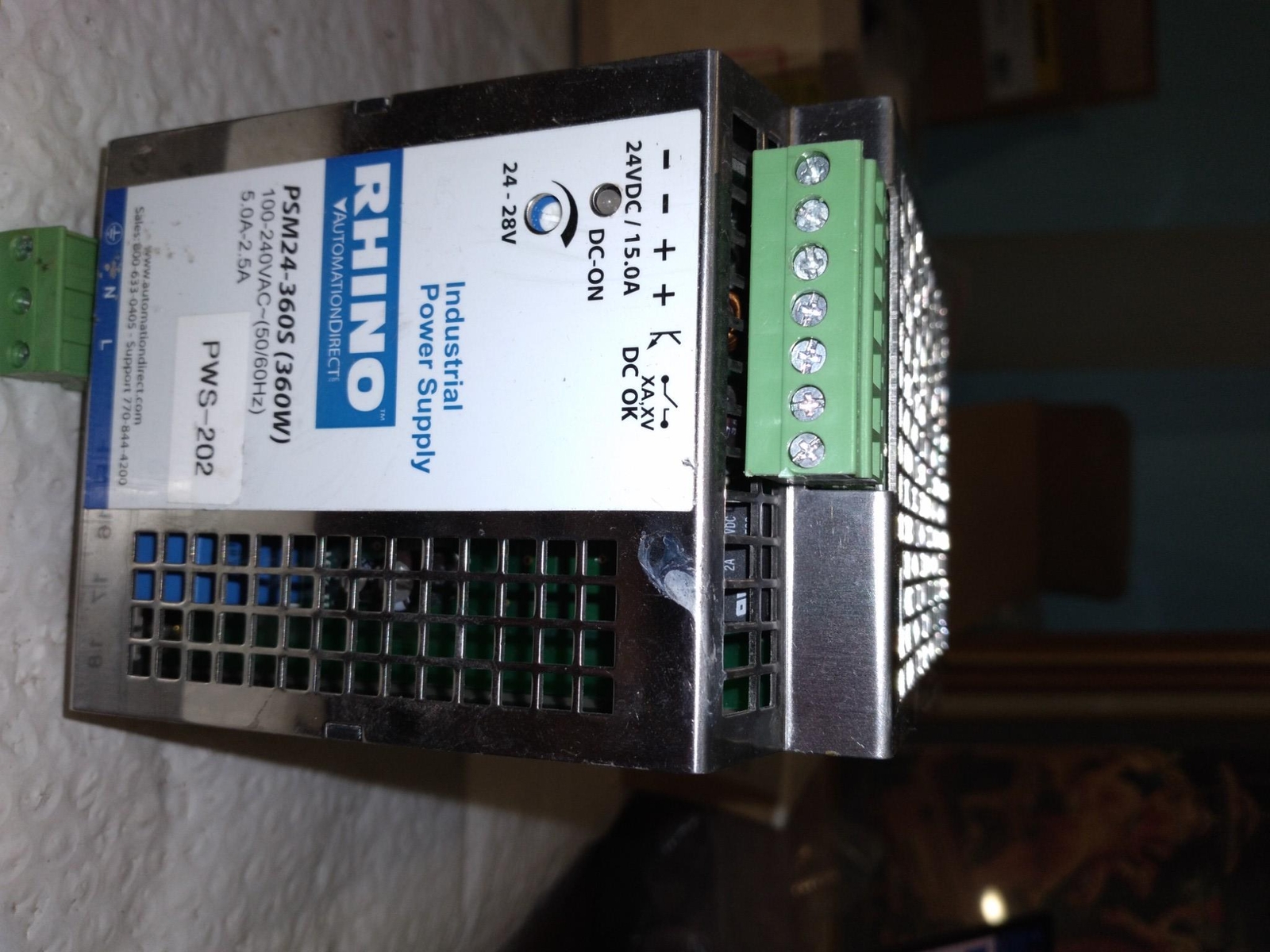 RHINO PSM24-360S 360W 100-240VAC 50/60HZ 5.0A-2.5A