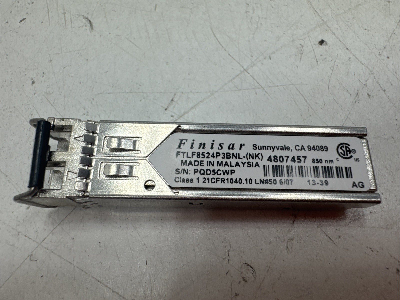 (QTY 2) Finisar | FTLF8524P3BNL- (NK) | 4Gb FC 850nm SW