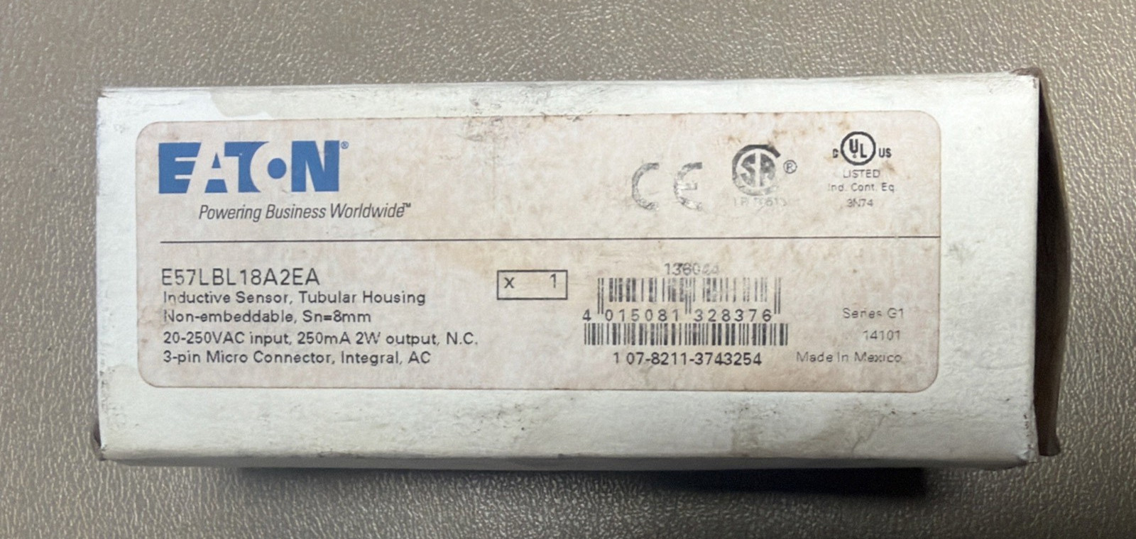 EATON | INDUCTIVE SENSOR, TUBULUAR HOUSING, 3-PIN MICRO CONNECTOR ~ E57LBL18A2EA