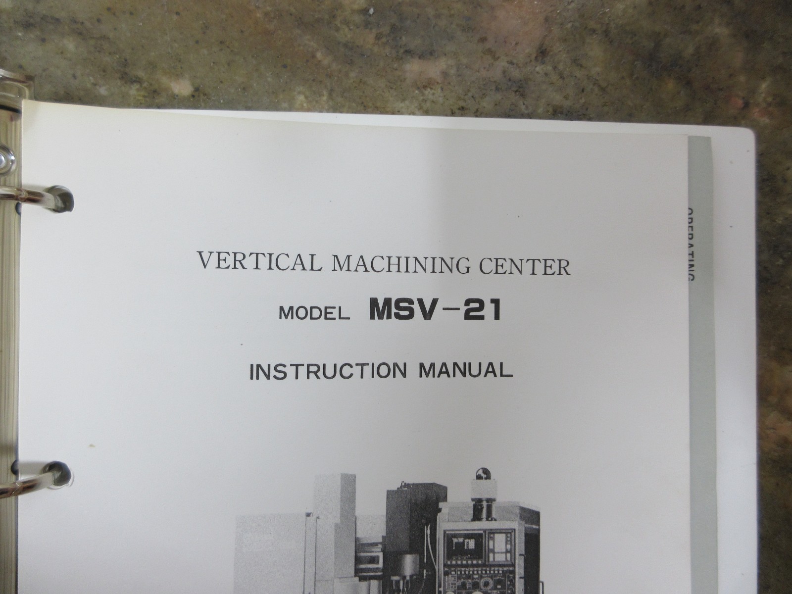 MIYANO MSV-21 41 OPERATING INSTRUCTION MANUAL VERTICAL MILL