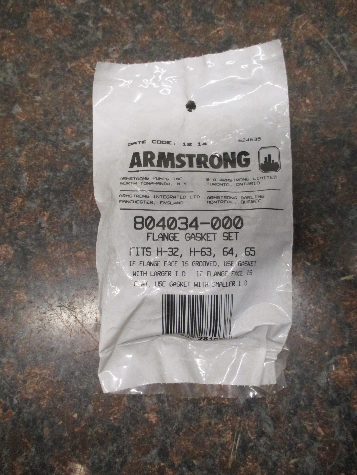 NEW SEALED Armstrong Fluid Technology 804034-000 Flange Gasket Set FREE SHIPPING
