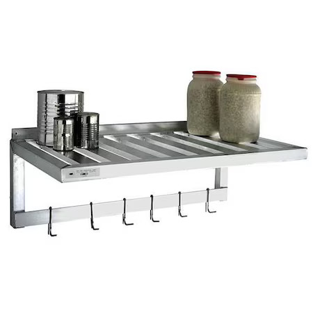 New Age Industrial 1123Pr Aluminum Wall Shelf, 20″D X 60″W X 13-1/2″H, Silver