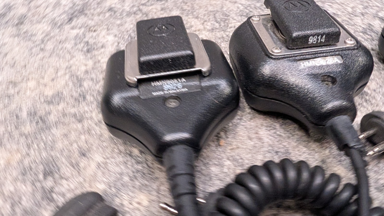 Lot of 3 Motorola HMN9051A, HMN9026A,HMN9725D – 2-Pin Remote Speaker Microphone