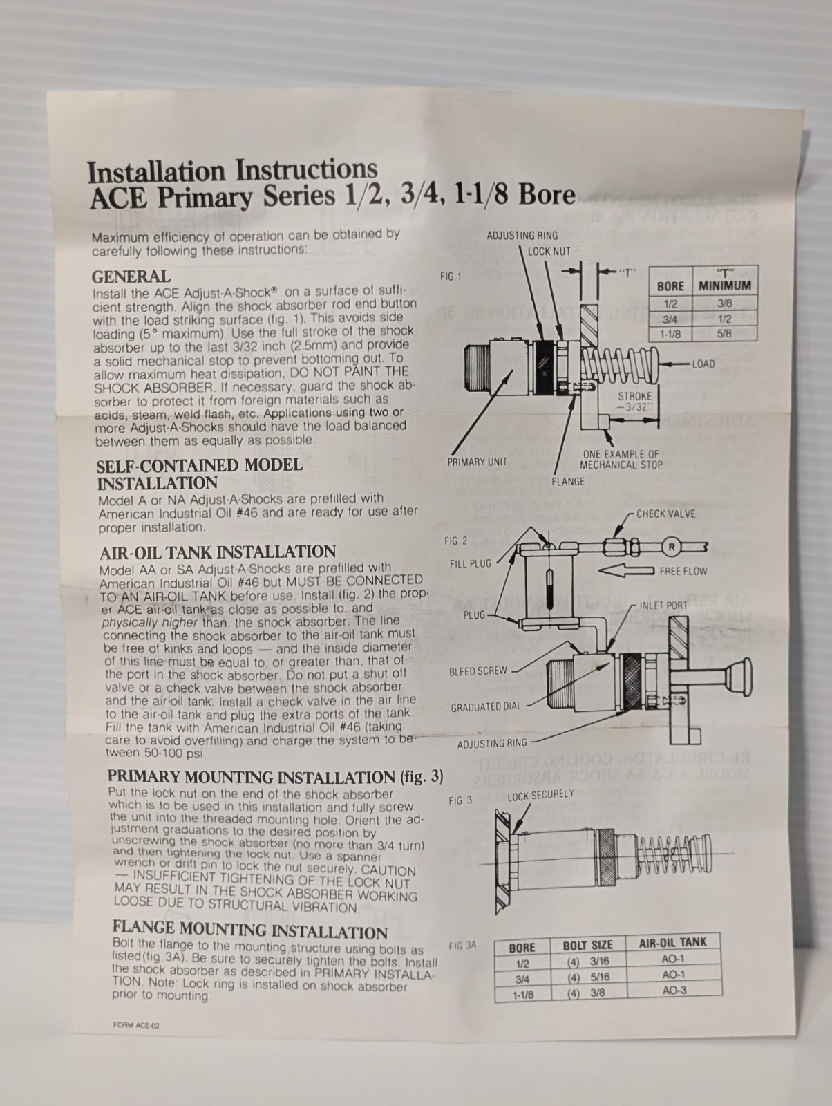 ACE Controls 050-0003 AO-3 Air-Oil Tank for Industrial Shock Absorbers