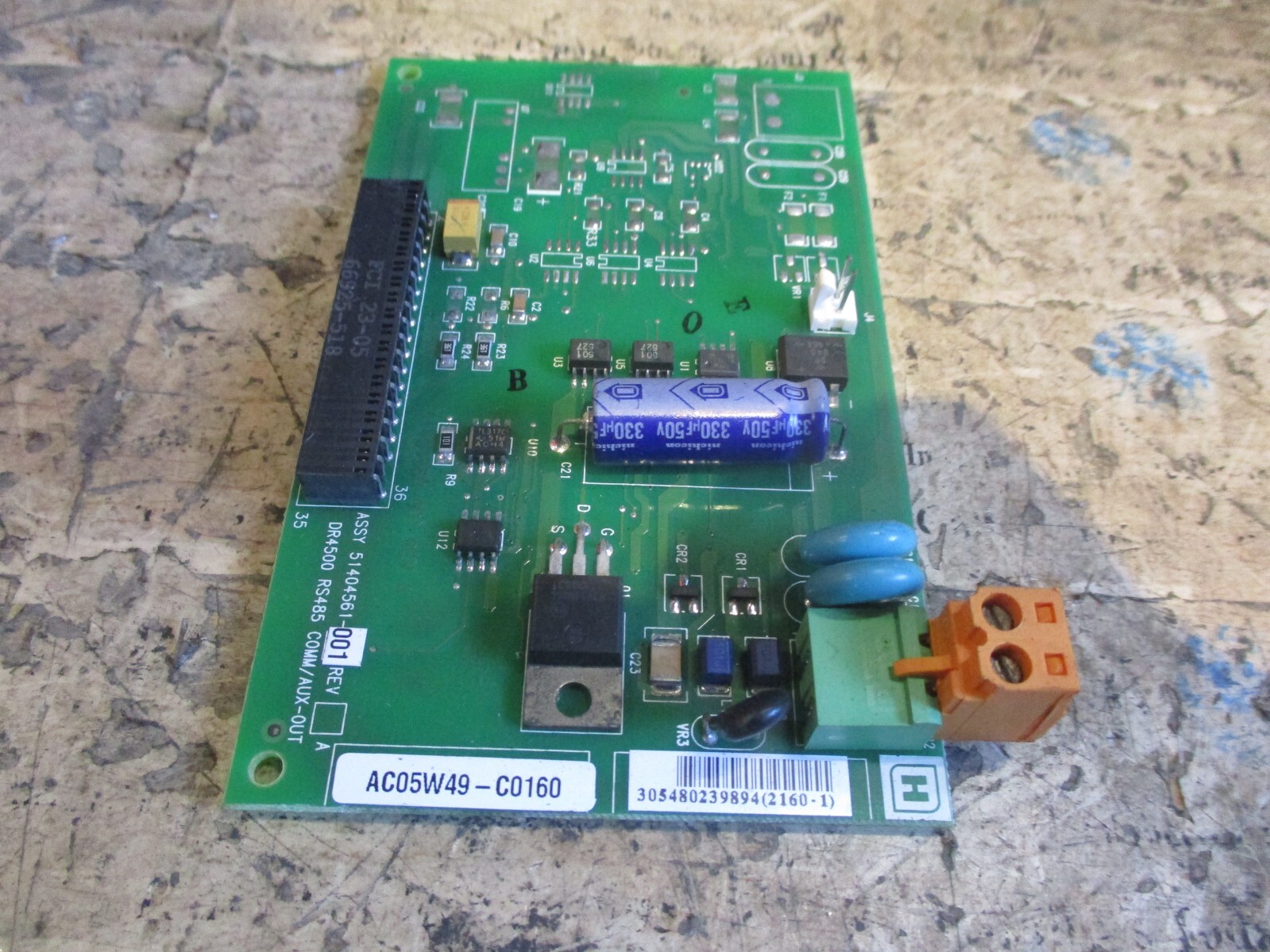 Honeywell DR4500 RS485 COMM/AUX-OUT AC05W49-C0160 Board 51404561-001 *Tested*