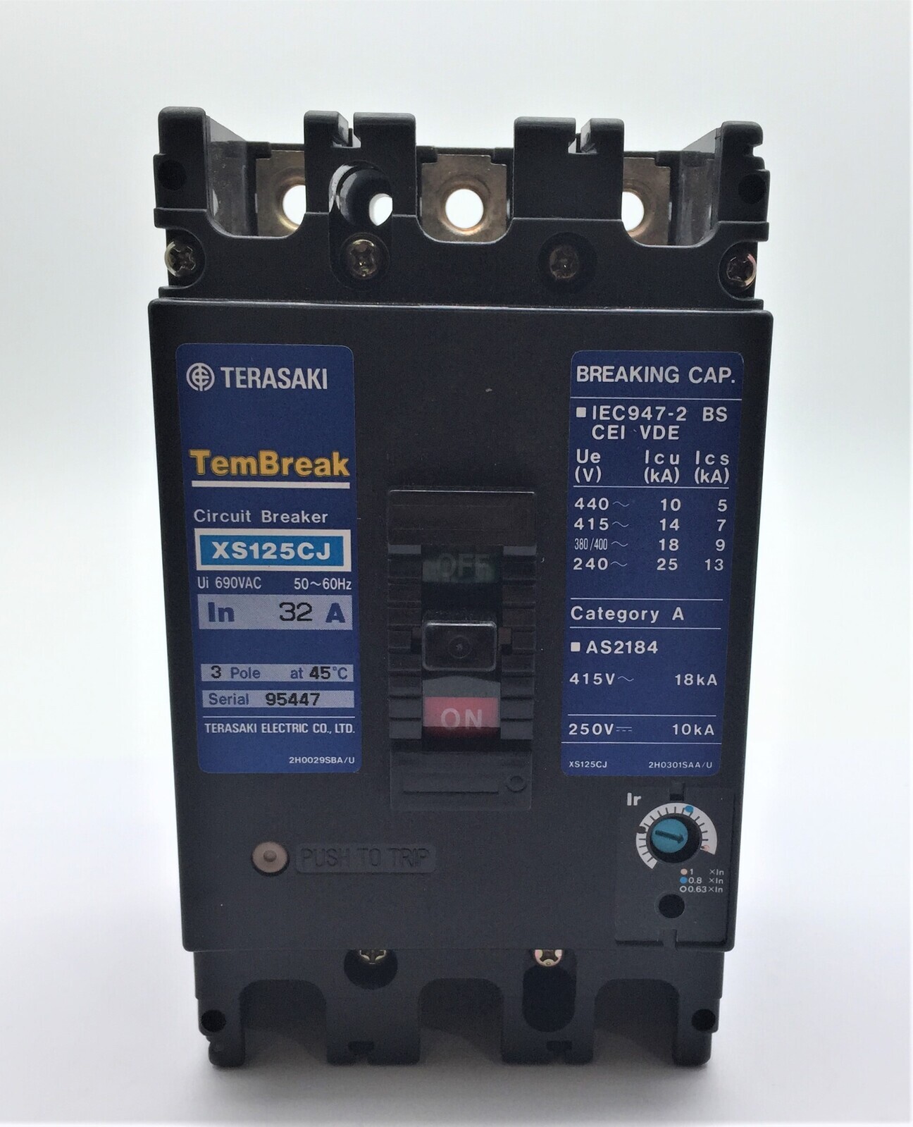 Terasaki Tembreak XS125CJ Circuit Breaker 32A 3 Pole 3P 18kA 415V