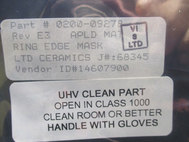 Applied Materials (AMAT) 0200-09278 RING, INNER 125 MM 115 MM 2 FLT 90 SHADOW