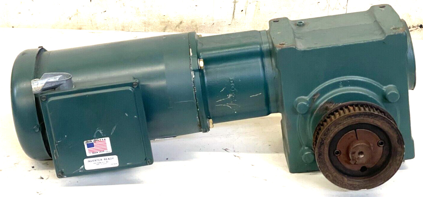 BALDOR RELIANCE INDUSTRIAL MOTOR VUHM3558 W/TIGEAR 2 GEAR REDUCER 30S15R